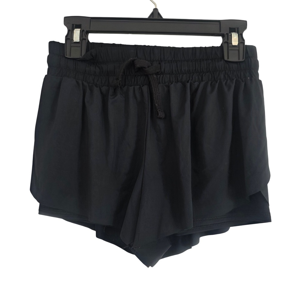 Jumping Beans Girls Black Athletic Shorts with Built-in Liner Size 7